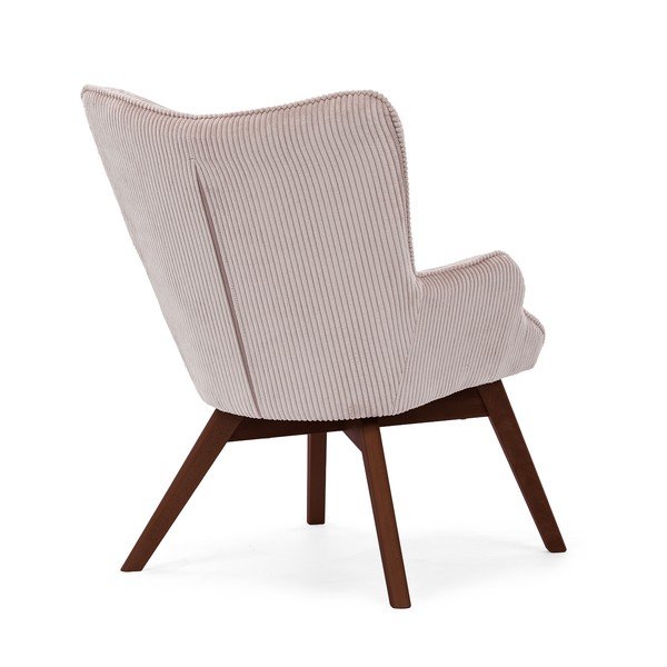 Fotoliu roz deschis cu tapițerie din catifea reiată Niko – Ropez-image-3