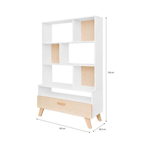 Bibliotecă BELLAMY Hoppa, alb-image-1