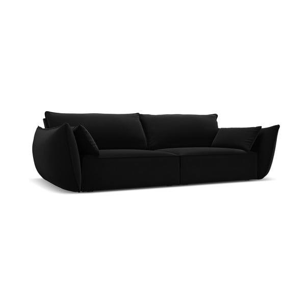 Canapea neagră cu tapițerie din catifea 208 cm Vanda – Mazzini Sofas-image-2