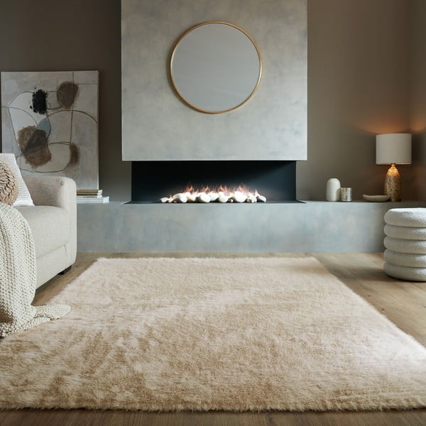 Blană bej sintetică 160x230 cm Alpine Faux Fur – Flair Rugs-image-1
