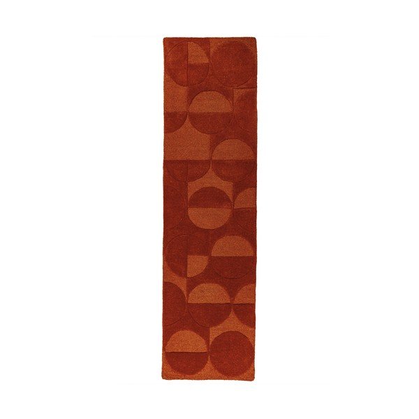 Covor tip traversă teracotă țesut manual din lână 60x230 cm Gigi – Flair Rugs