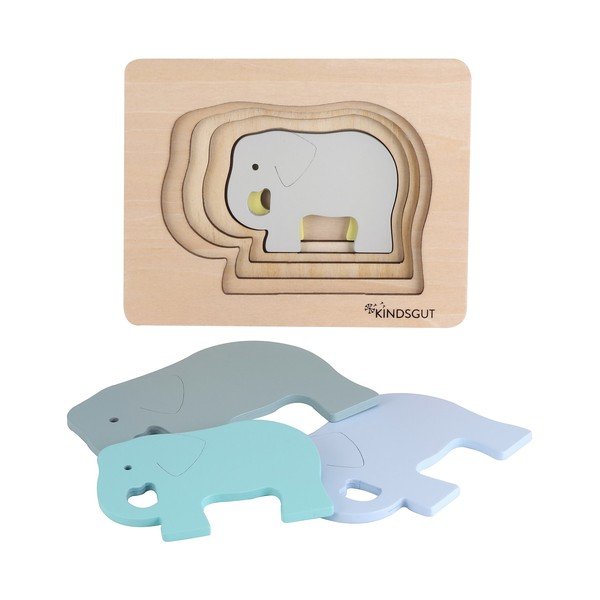 Puzzle din lemn pentru copii Kindsgut Elefant-image-3