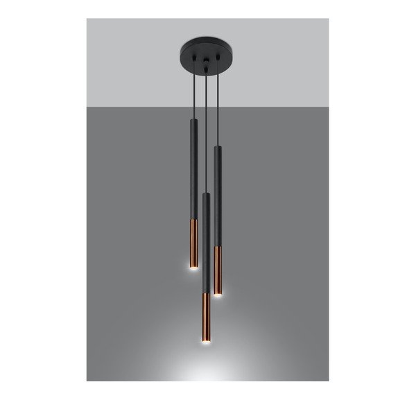 Lustră Sollux Asarot Chrome, negru-image-1