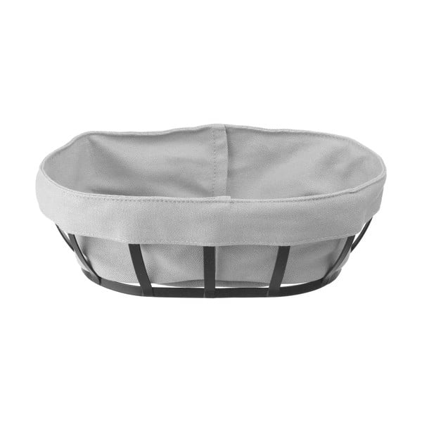 Coș de pâine cu material textil, 16 x 25 cm, Hendi, negru-gri-image-1