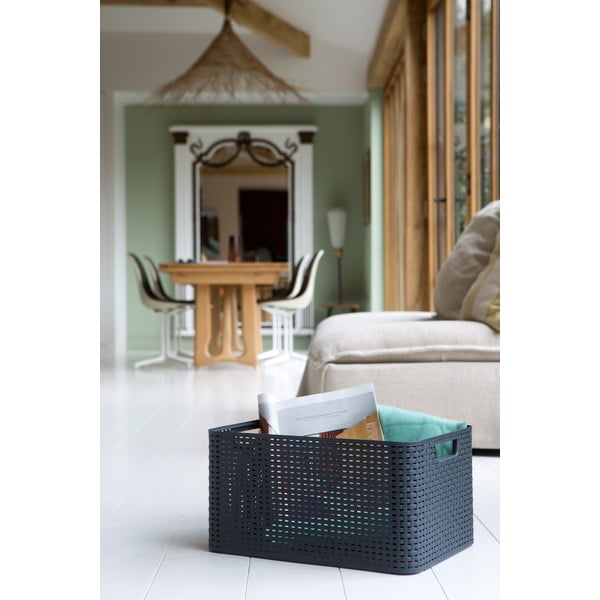 Cutie de depozitare gri din plastic cu capac 33x44,5x25 cm Style – Curver-image-3