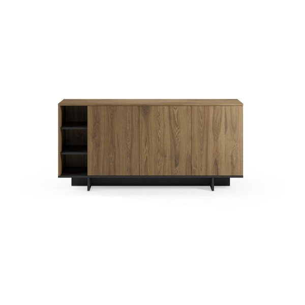 Dulap negru/în culoare naturală cu aspect de lemn de stejar 170x80x40 cm Cequoia – Marckeric