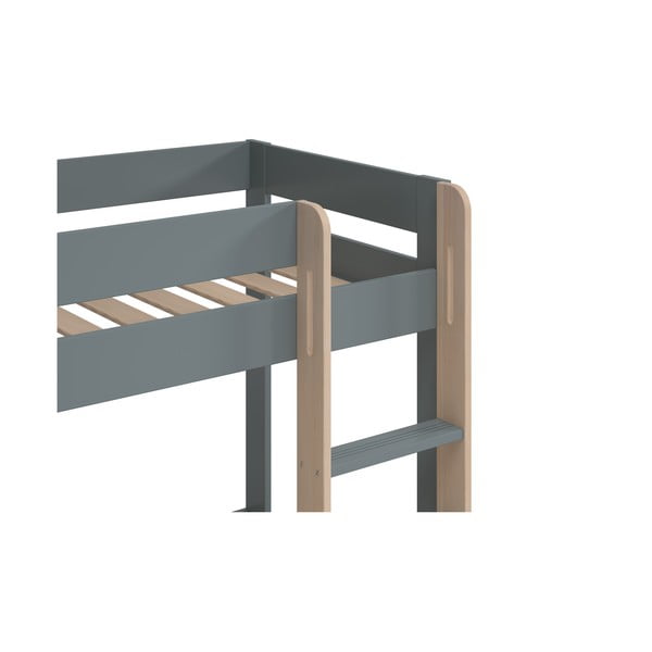 Pat pentru copii  verde prăfuit supraetajat cu somieră 90x190 cm Angel – Marckeric-image-4