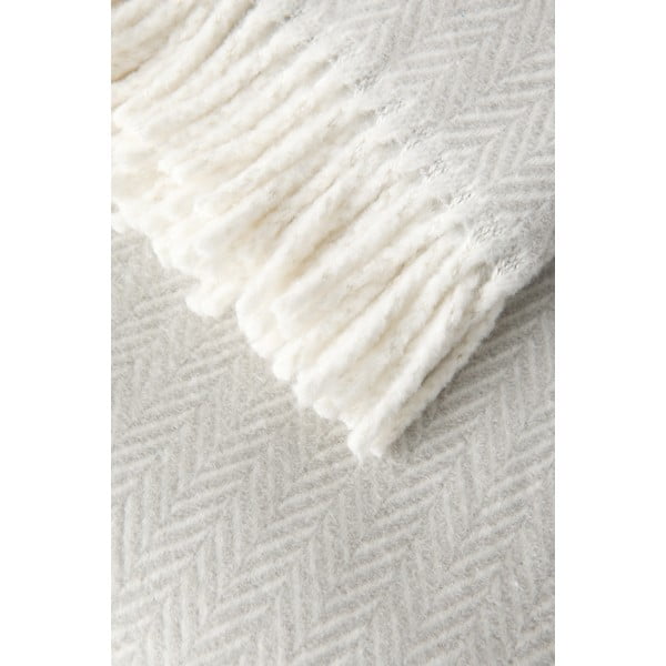 Pled din amestec de bumbac Euromant Skyline, 140 x 180 cm, gri deschis-image-2