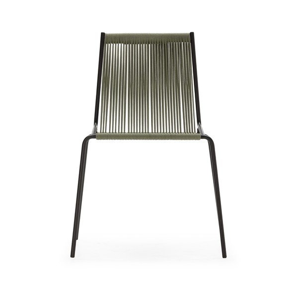 Scaune de dining verzi stivuibile 2 buc. din metal Emily – Marckeric-image-3