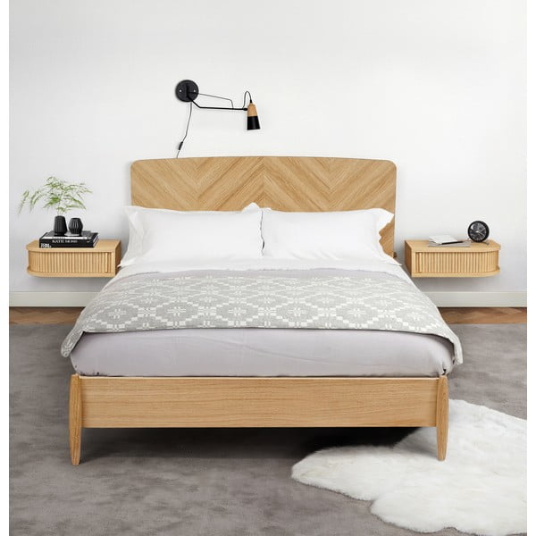 Noptieră în culoare naturală cu aspect de lemn de stejar Farsta – Woodman-image-1