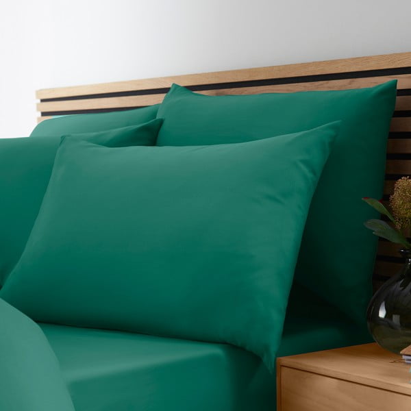 Lenjerie de pat verde-închis din microfibră pentru pat de o persoană 135x200 cm So Soft Easy Iron – Catherine Lansfield-image-3