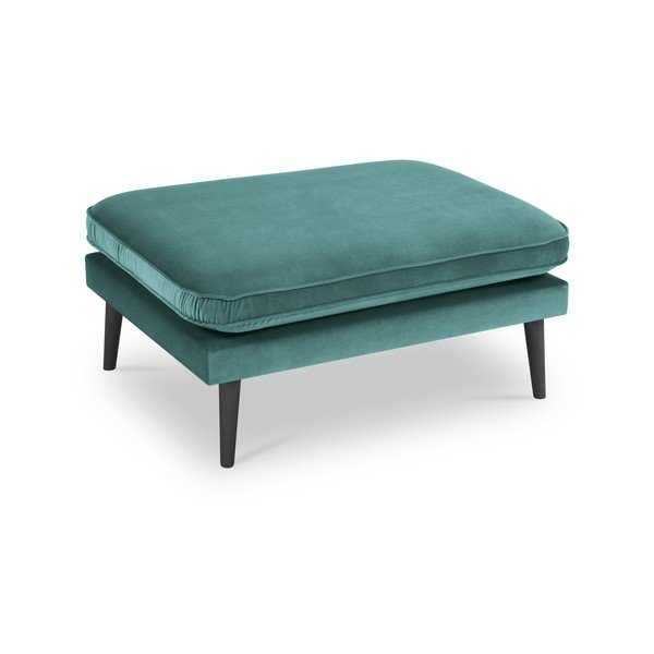 Taburet din catifea Kooko Home Lento, albastru petrol-image-2