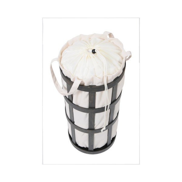 Coș de rufe din lemn cu sac alb Wireworks Cage, negru-image-1