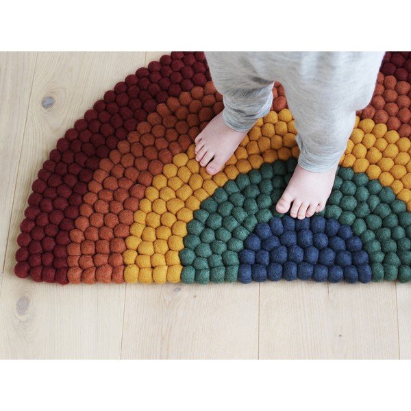 Covor cu bile din lână, pentru camera copiilor Wooldot Ball Rugs Rainbow Multi-image-3