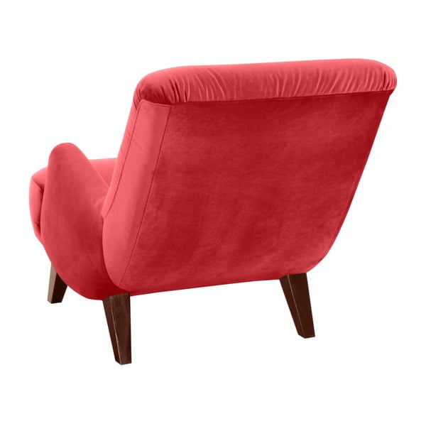 Fotoliu Max Winzer Brandford Suede roșu, cu picioare maro-image-2