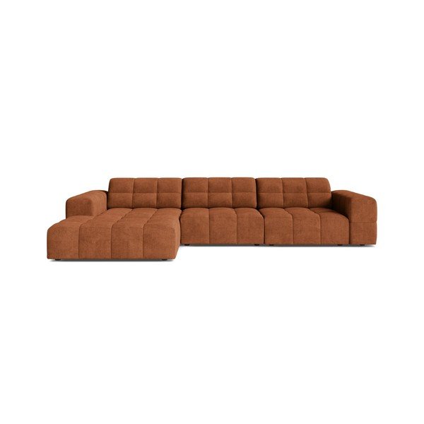Colțar teracotă cu tapițerie din chenille (cu colț pe partea stângă/cu șezlong) Chicago – Cosmopolitan Design