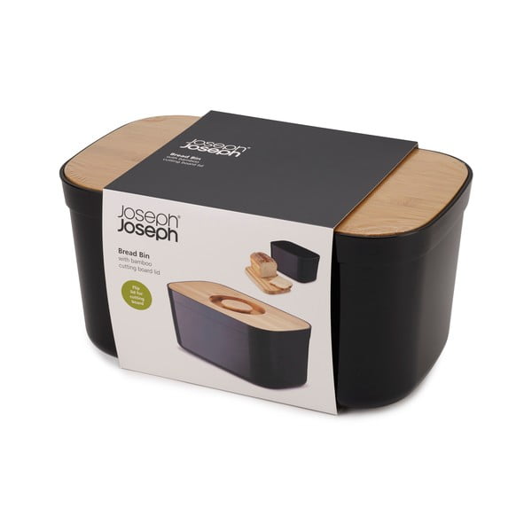 Cutie pentru pâine cu capac din lemn Joseph Joseph Bin, negru-image-4