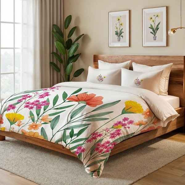 Lenjerie de pat crem pentru pat de o persoană 200x140 cm Clementine – Mijolnir-image-1
