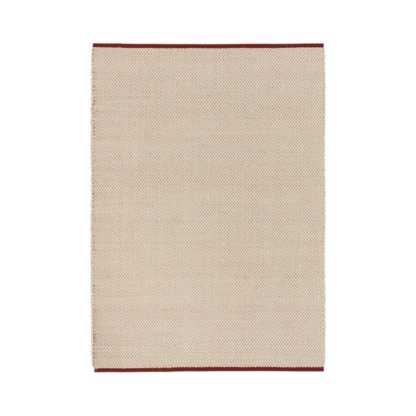 Covor roșu/bej țesut manual din lână 170x240 cm Lenu – noo.ma
