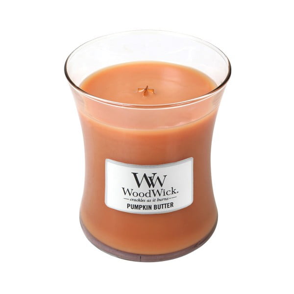 Lumânare parfumată WoodWick cu aromă de dovleac, 275 g, 60 ore