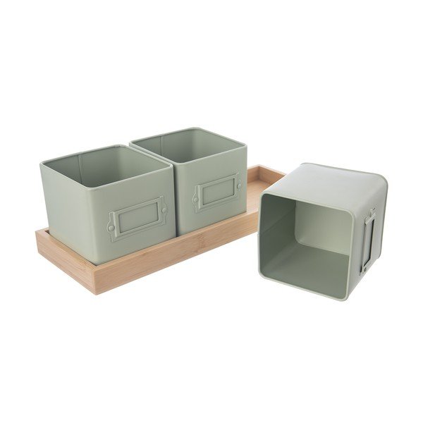 Ghivece 3 buc. din metal pentru ierburi aromatice Greenish – Orion-image-2