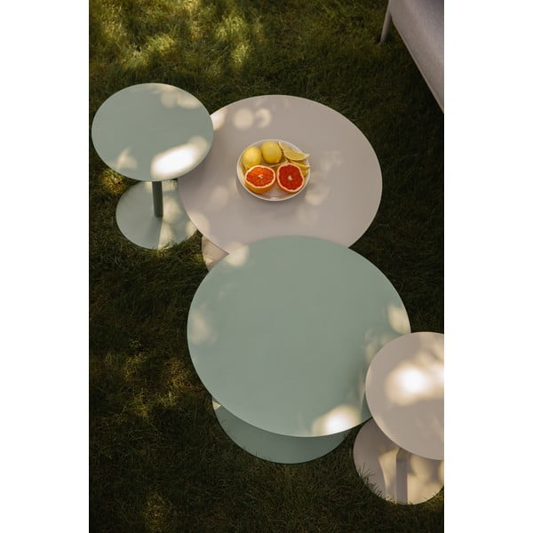 Măsuță de cafea crem rotundă din oțel ø 60 cm Snow – Zuiver-image-1