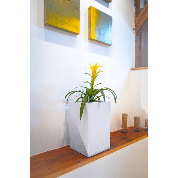 Ghiveci din plastic reciclat cu sistem de auto-irigare Cubico Stone – Flower Lover-image-2