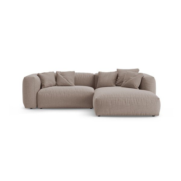Colțar modular roz deschis extensibil (cu colț pe partea dreaptă/cu șezlong) – Micadoni 
