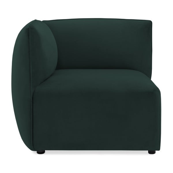 Modul colț stânga pentru canapea Vivonita Velvet Cube, verde închis