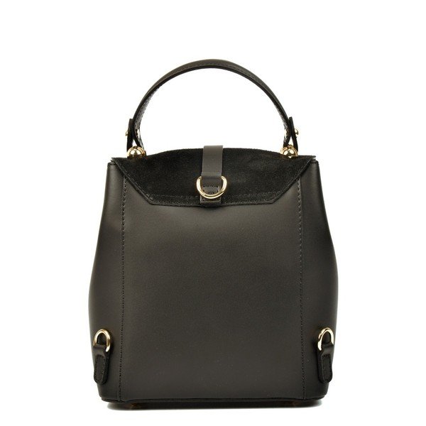 Rucsac din piele Carla Ferreri Hagana, negru-image-4