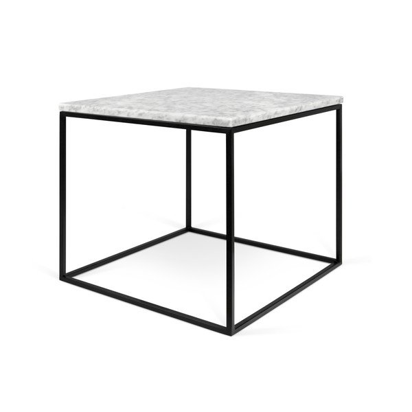 Măsuță de cafea cu blat din marumură TemaHome Gleam, 50 x 50 cm, negru - alb-image-4