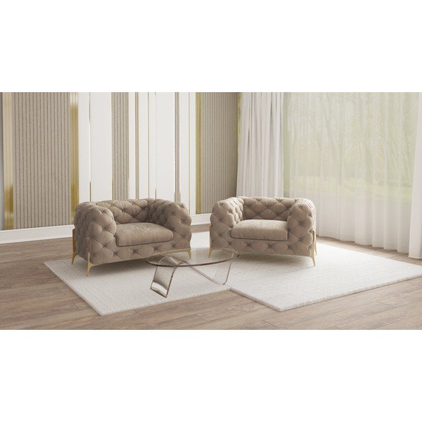 Fotoliu grej cu tapițerie din catifea Chelsea Bis – Ropez-image-1