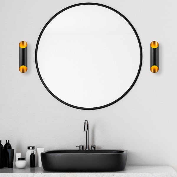 Aplică de perete neagră/aurie ø 8 cm Cut – Opviq lights-image-2