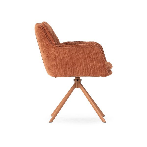 Set de scaune de sufragerie teracotă 2 buc. tapițat Keiko – Marckeric-image-3