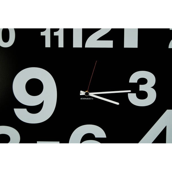 Ceas de perete, dESIGNoBJECT.it Number Line Black, 50 x 50 cm -image-2