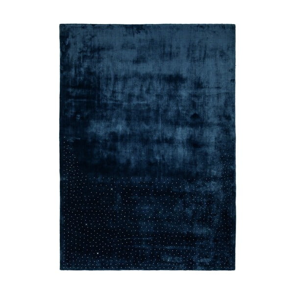 Covor țesut manual Flair Rugs Swarowski, 120 x 170 cm, albastru închis