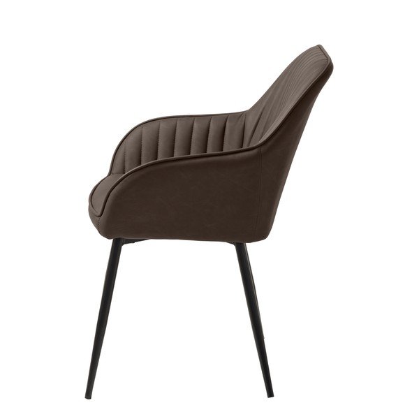 Scaun de sufragerie maro închis cu cotiere tapițat Melfort – Unique Furniture-image-2