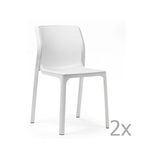 Set 2 scaune de grădină Nardi Bit, alb