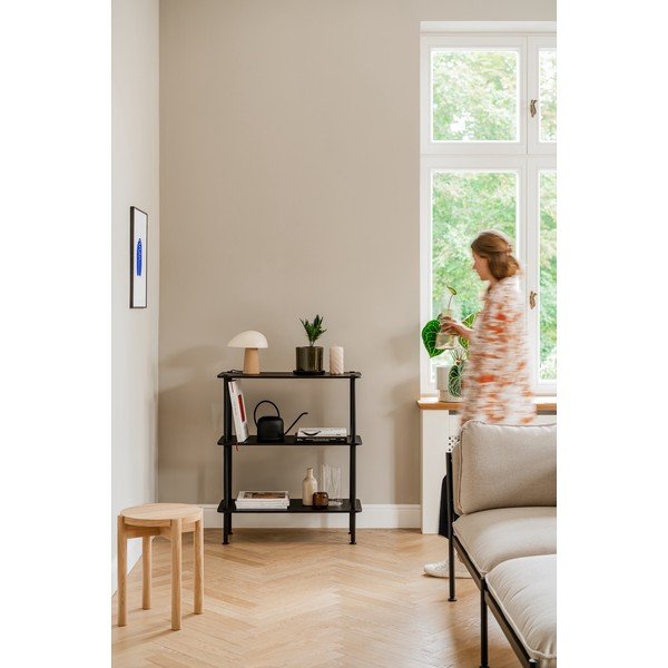 Etajeră neagră cu aspect de lemn de stejar 80x90,5x35 cm Teidi – noo.ma-image-2