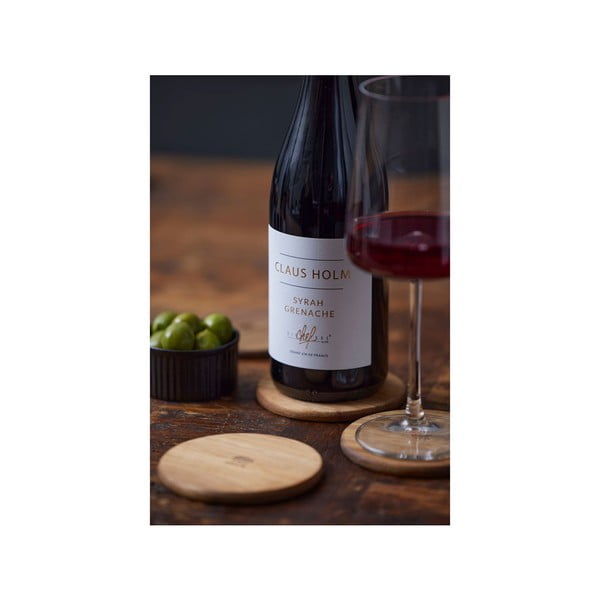 Coasters în culoare naturală 4 buc. din lemn – Holm-image-3