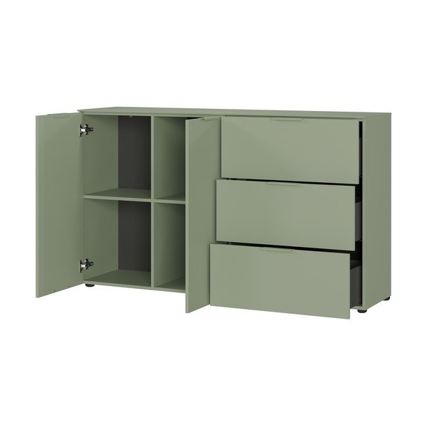 Comodă verde cu aspect mat 151x98x40 cm Savoca – Germania-image-4