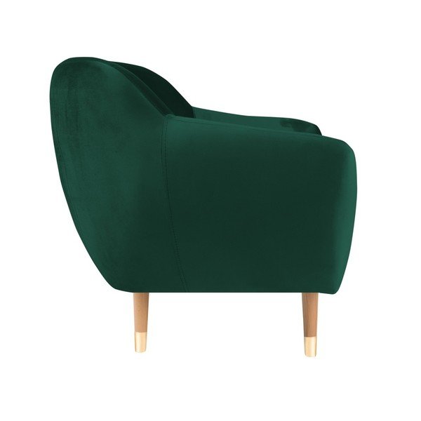 Fotoliu cu tapițerie din catifea Mazzini Sofas Benito, verde închis-image-3
