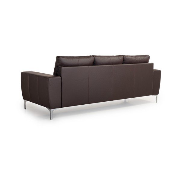 Canapea cu husă din piele Scandic Twigo, maro, 227 cm-image-3