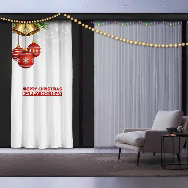 Draperie Crăciun Happy Holiday, 140 x 260 cm