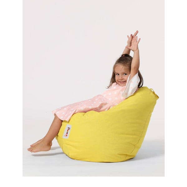 Fotoliu puf pentru copii galben Premium – Floriane Garden-image-2