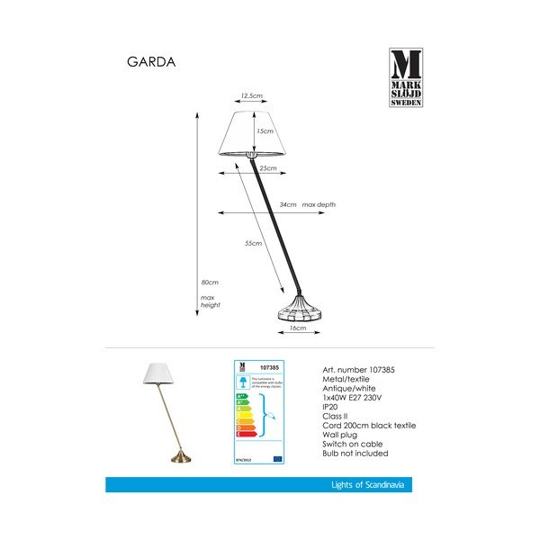 Veioză Markslöjd Garda, alb - auriu-image-1