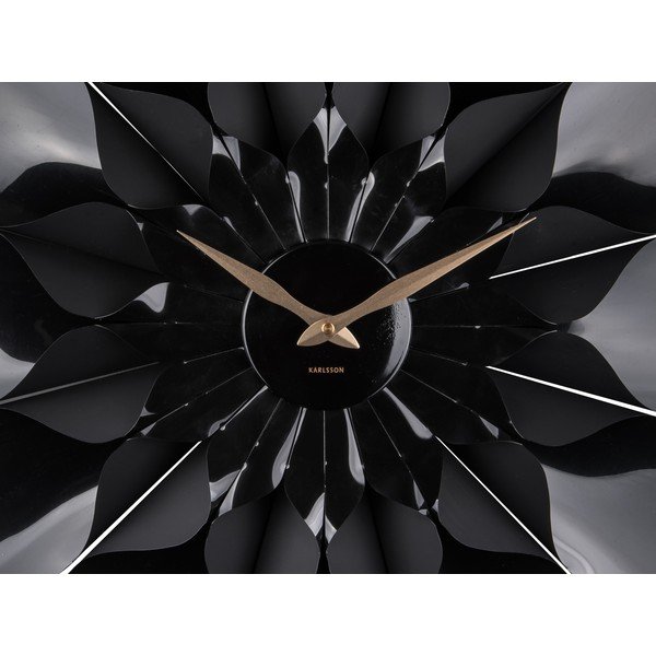 Ceas de perete Karlsson Flower, ø 60 cm, negru-image-4