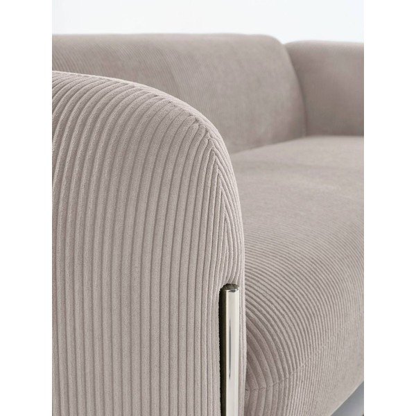 Canapea grej cu tapițerie din catifea reiată  234 cm Everman – Jotex-image-4