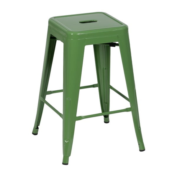 Set de scaune de bar verde 2 buc. din metal (înălțime șezut 61 cm) – Ixia