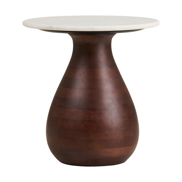 Măsuță auxiliară rotundă cu blat din marmură ø 40 cm Heide – House Nordic